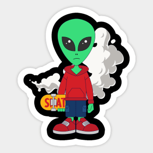 Alien skater Sticker